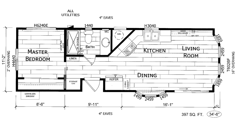 Pacific Park Model BMB- 1BD & 1 BA 397 SQFT