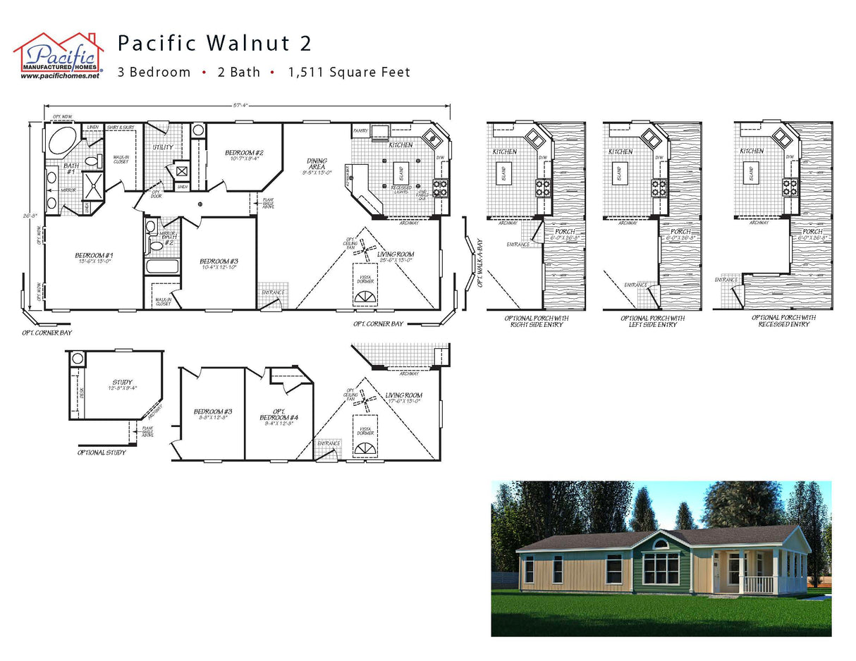PACIFIC WALNUT 2- 3BD X 2BA 1,510 SQFT