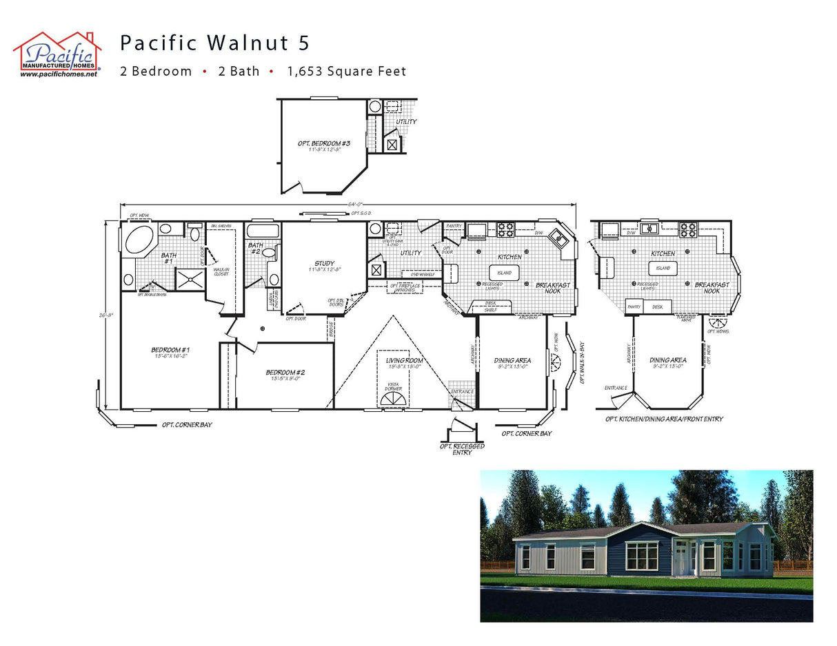 PACIFIC WALNUT 5- 2BD X 2BA 1,649 SQFT