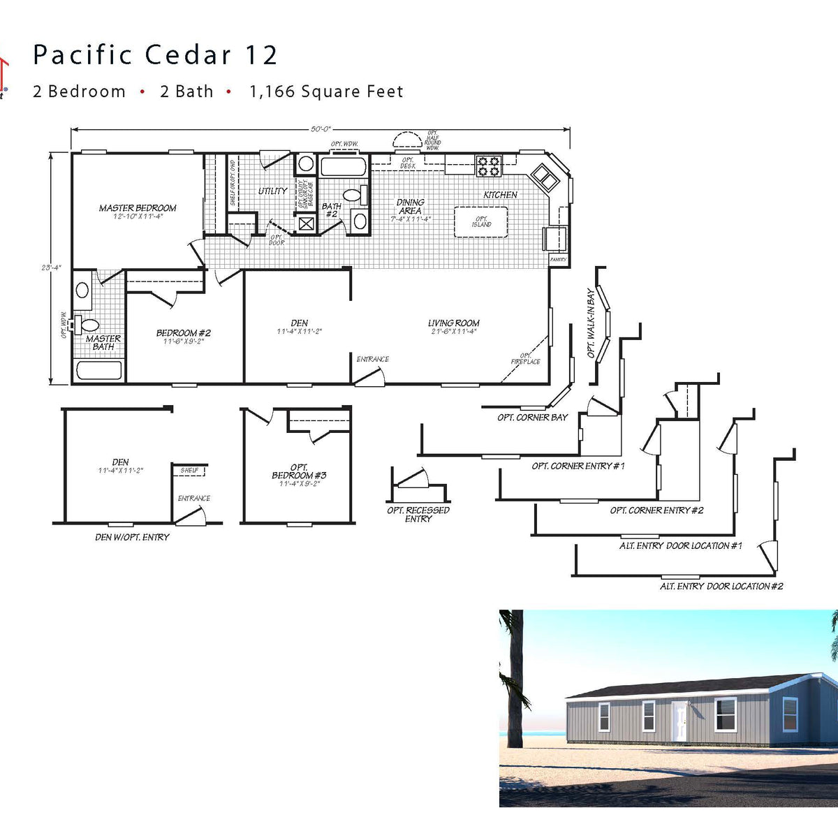 PACIFIC CEDAR 12 2BD X 2BA 1,143 SQFT Pacific Homes