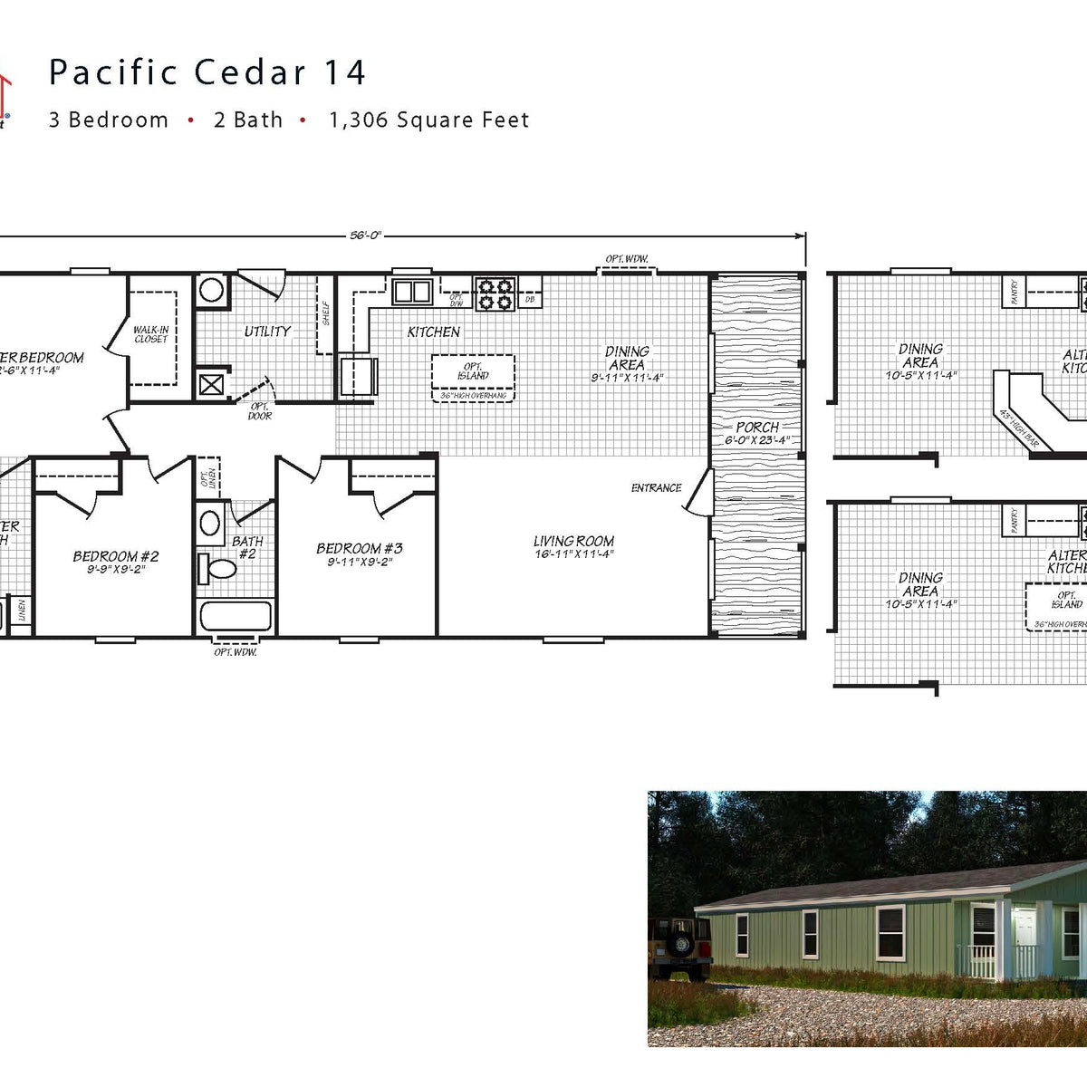 PACIFIC CEDAR 14 3BD X 2BA 1,166 SQFT Pacific Homes