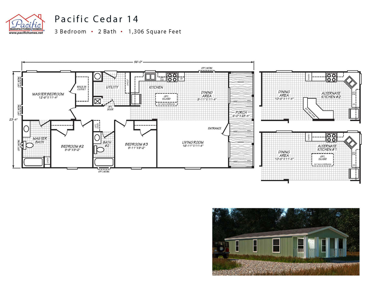 PACIFIC CEDAR 14- 3BD X 2BA 1,166 SQFT