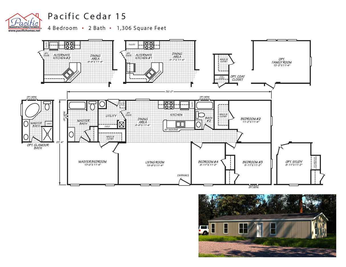 PACIFIC CEDAR 15- 4BD X 2BA 1,306 SQFT