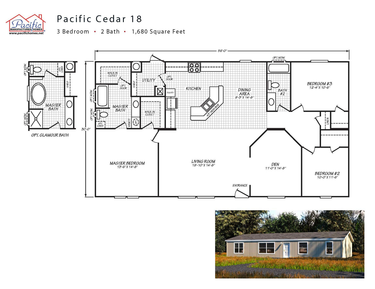 PACIFIC CEDAR 18- 3BD X 2BA 1,680 SQFT