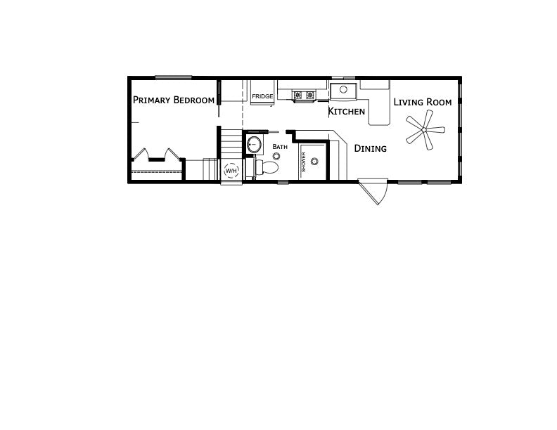 Pacific Haven Model 5 CR5- 1BD & 1BA 382 SQFT