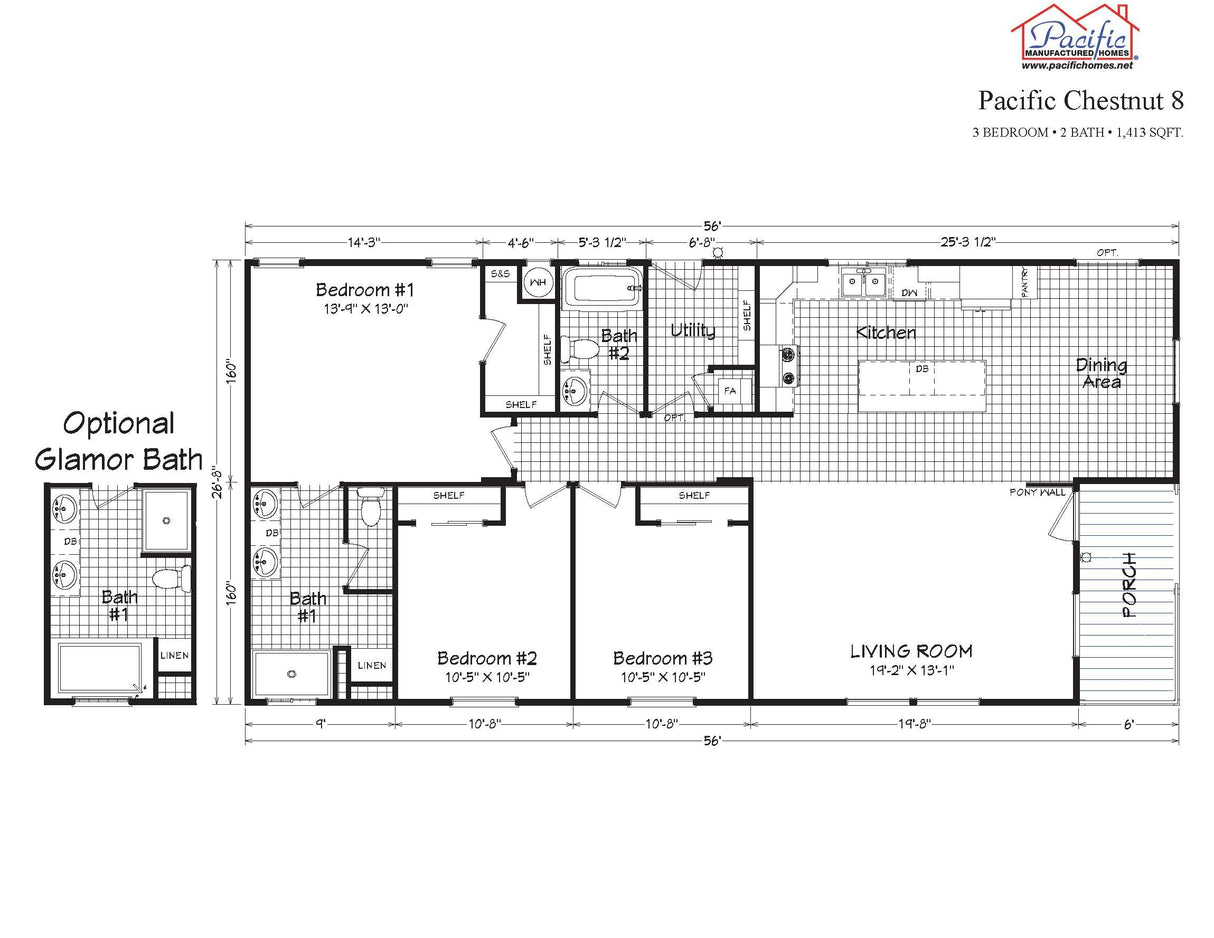 PACIFIC CHESTNUT 8 - 3BD X 2BA 1,413 SQFT