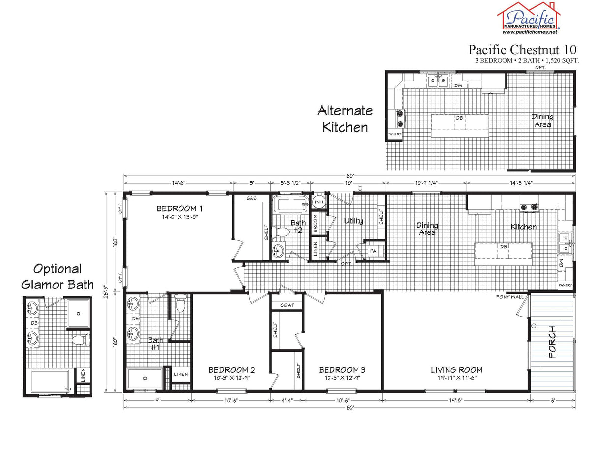 PACIFIC CHESTNUT 10 - 3BD X 2BA 1,520 SQFT