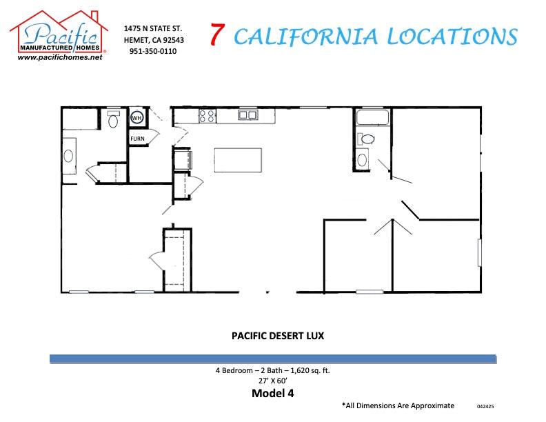 Pacific Desert Lux Model 4 HM4- 4BD & 2BA 1,620 SQFT