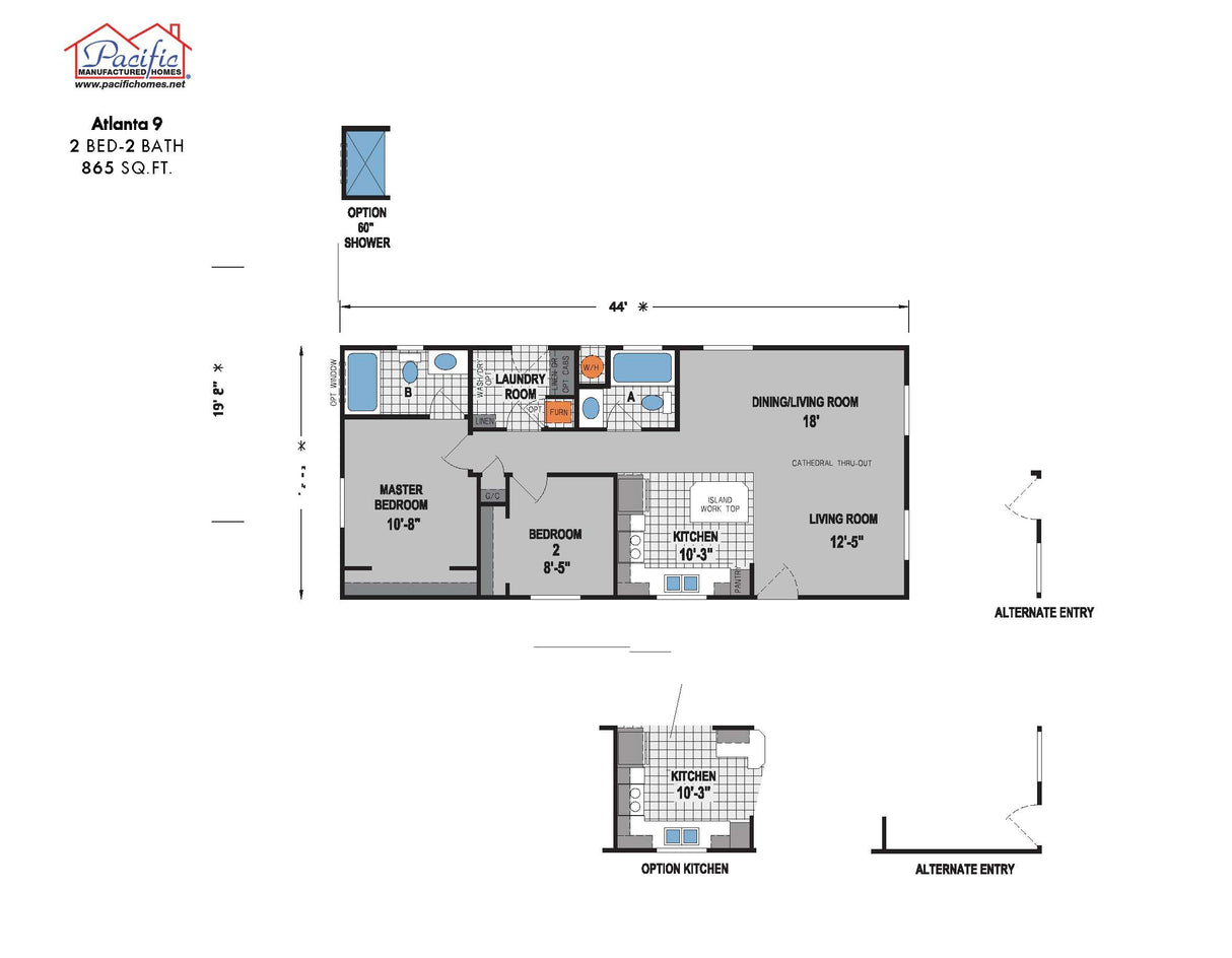PACIFIC ATLANTA 9 - 2BD X 2BA 865 SQFT