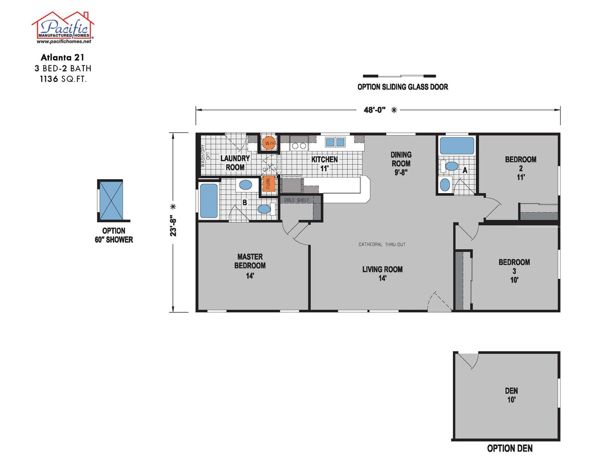 PACIFIC ATLANTA 21 - 3BD X 2BA 1,136 SQFT