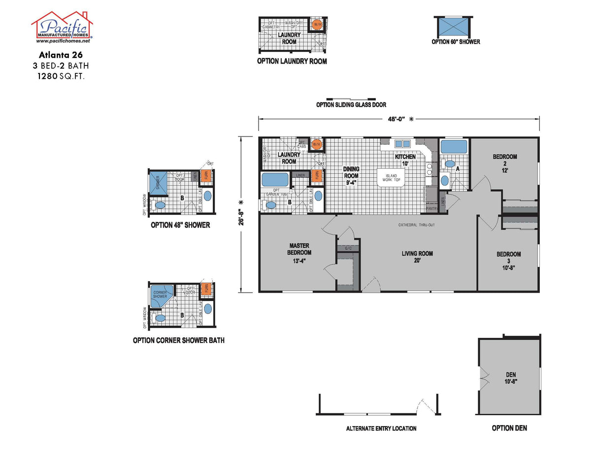 PACIFIC ATLANTA 26 - 3BD X 2BA 1,280 SQFT