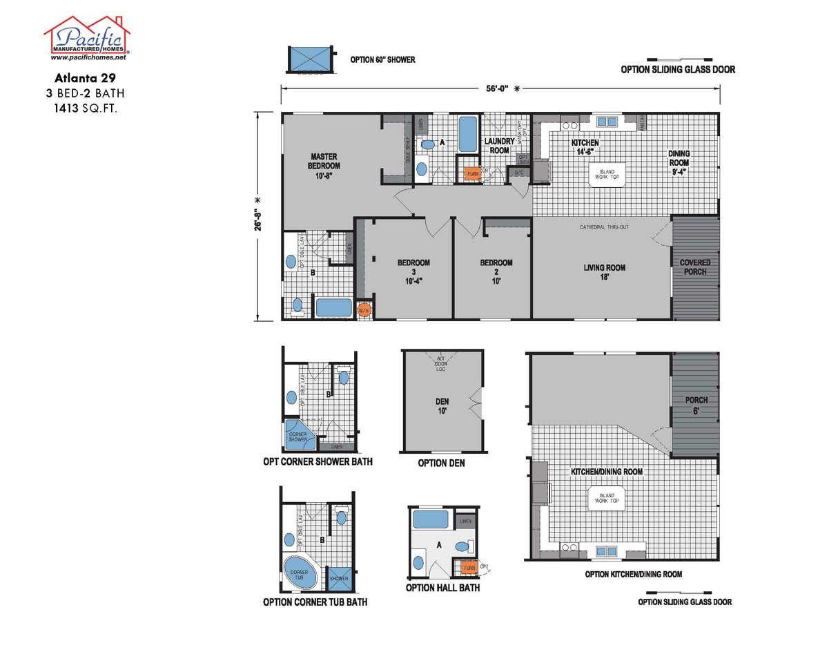 PACIFIC ATLANTA 29 - 3BD X 2BA 1,413 SQFT