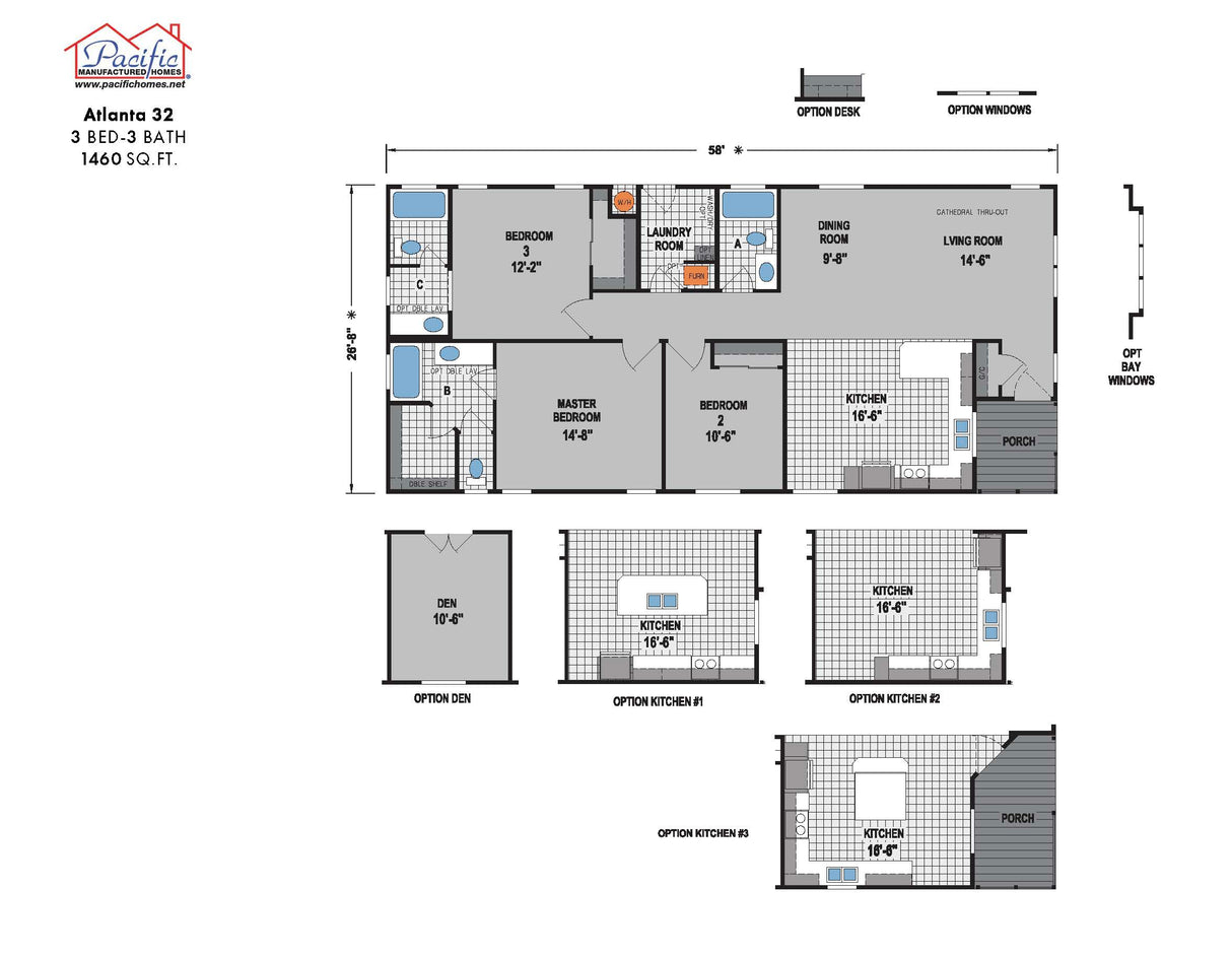 PACIFIC ATLANTA 32 - 3BD X 2BA 1,460 SQFT