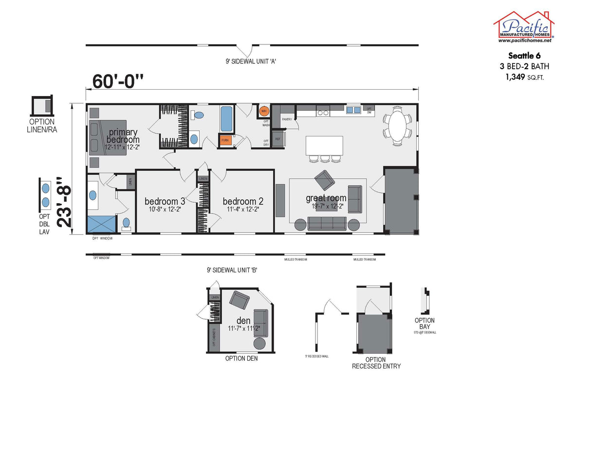 PACIFIC SEATTLE 6 - 3BD X 2BA 1,349 SQFT