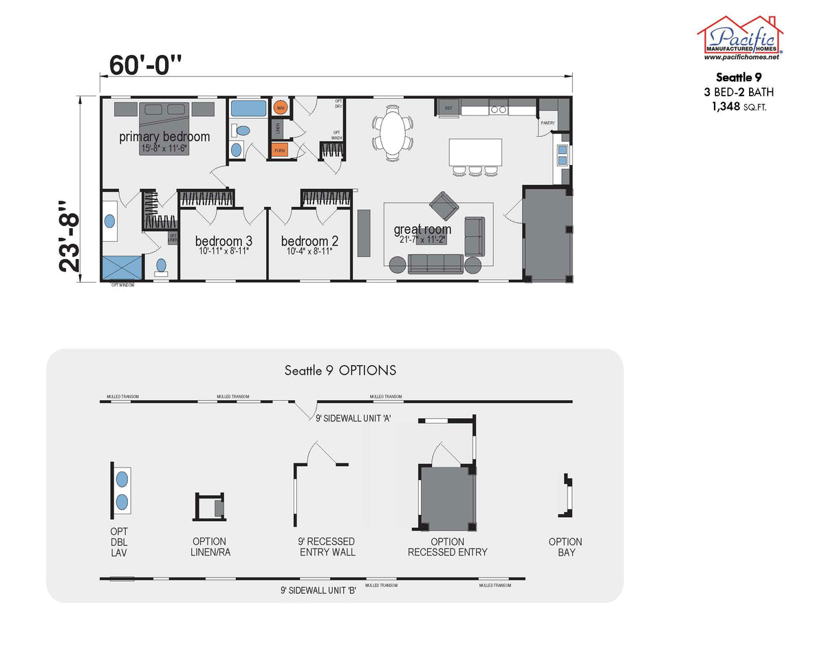 PACIFIC SEATTLE 9 - 3BD X 2BA 1,348 SQFT