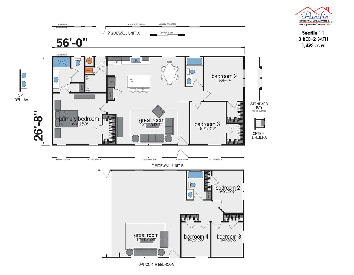 PACIFIC SEATTLE 11 - 3BD X 2BA 1,493 SQFT