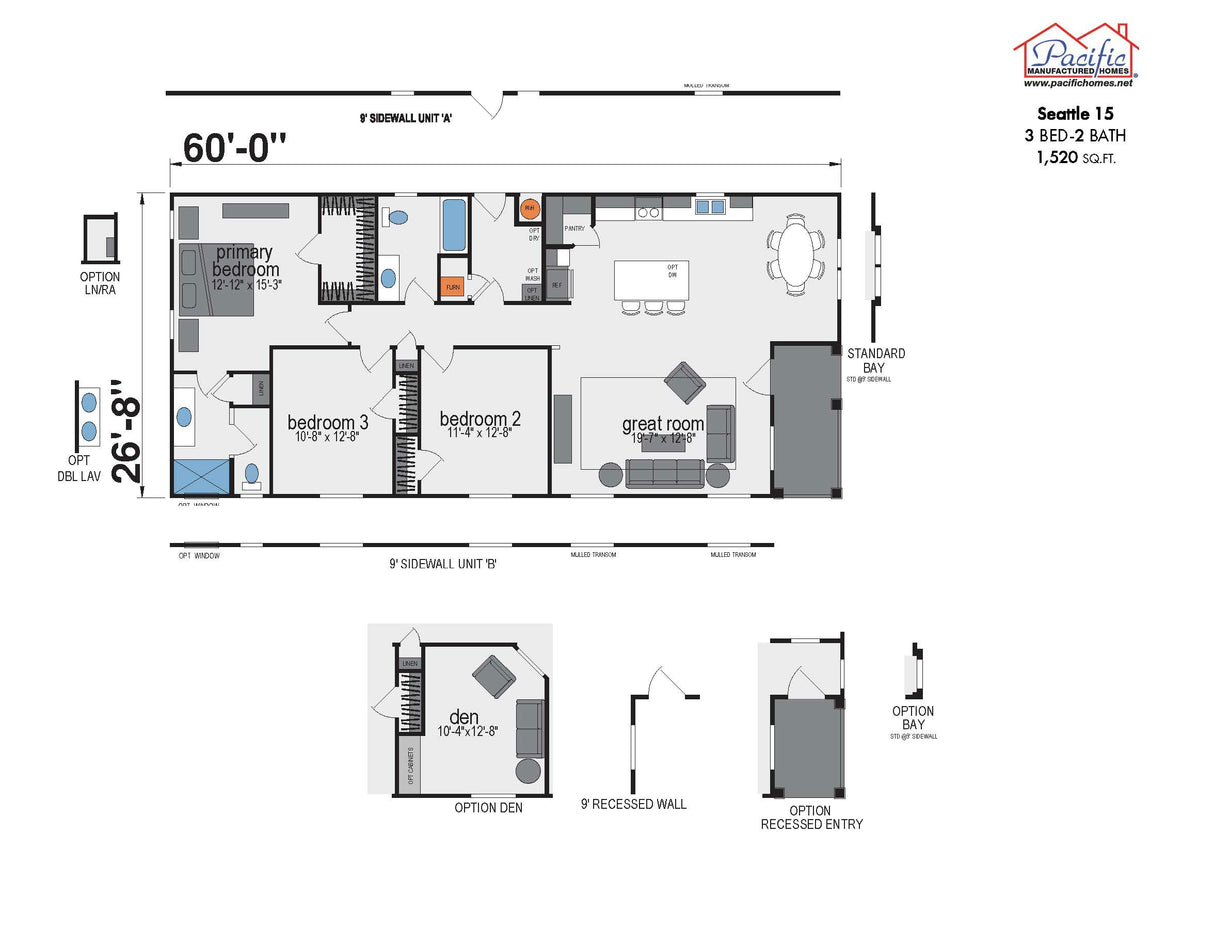 PACIFIC SEATTLE 15 - 3BD X 2BA 1,520 SQFT