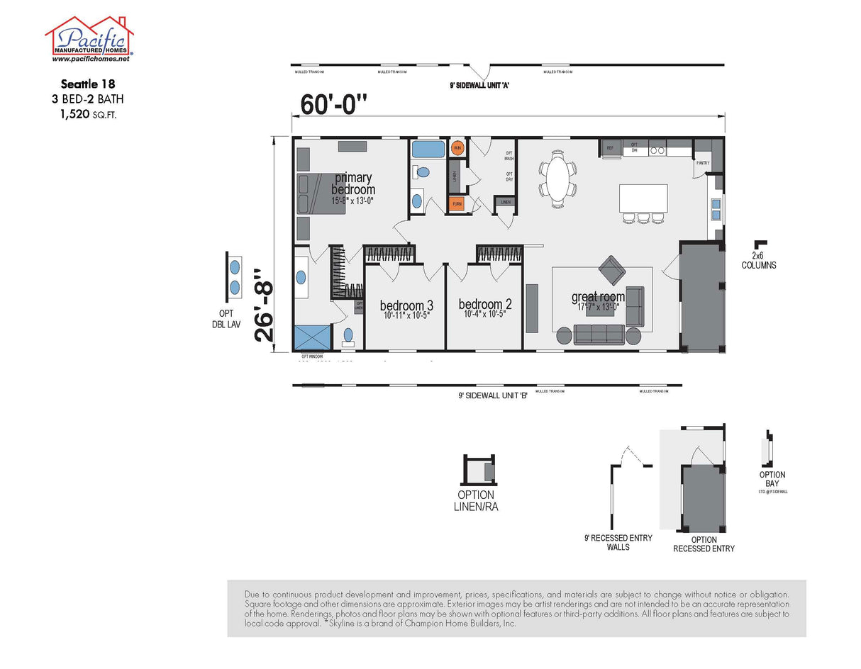 PACIFIC SEATTLE 18 - 3BD X 2BA 1,520 SQFT