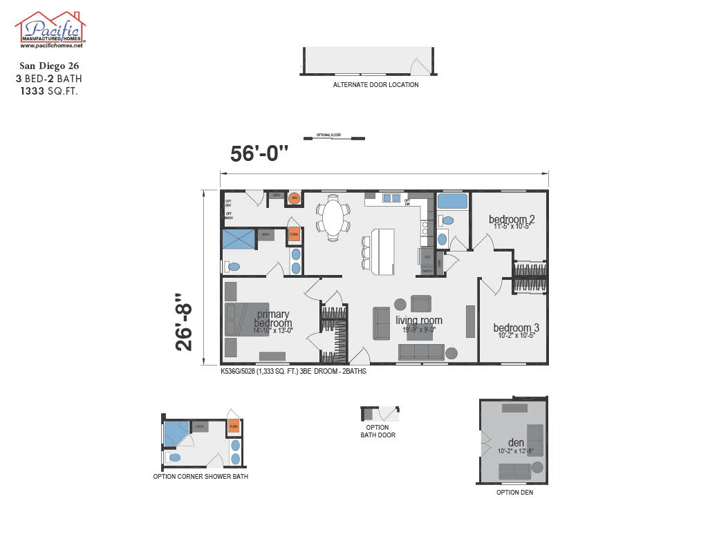 PACIFIC SAN DIEGO 26 - 3BD X 2BA 1,333 SQFT