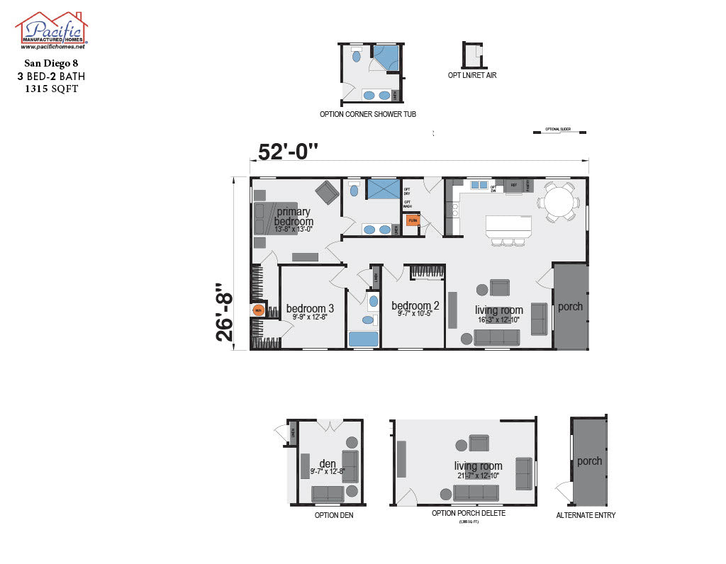 PACIFIC SAN DIEGO 8 - 3BD X 2BA 1,315 SQFT