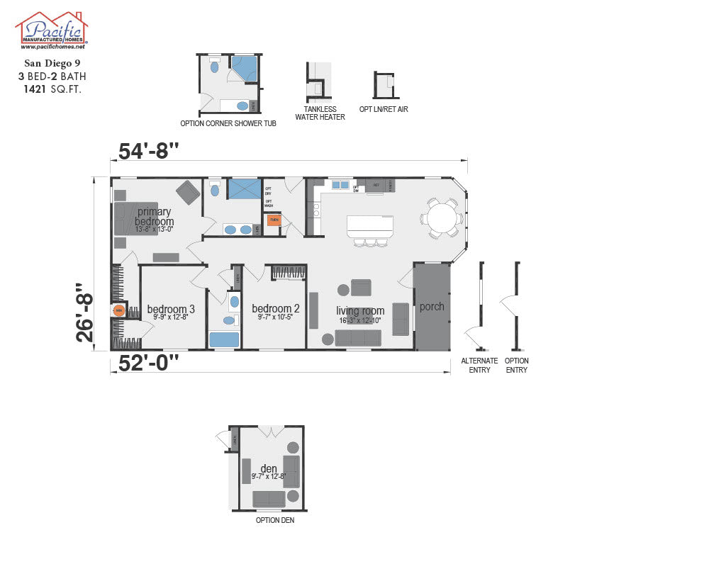 PACIFIC SAN DIEGO 9 - 3BD X 2BA 1,421 SQFT