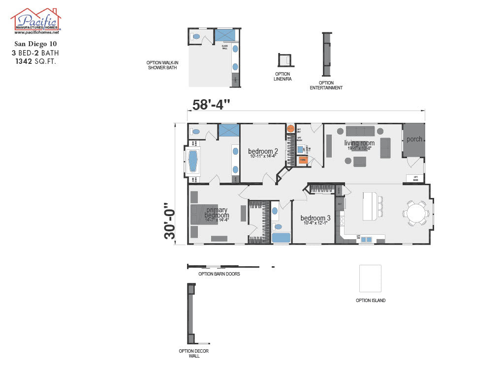 PACIFIC SAN DIEGO 10 - 3BD X 2BA 1,342 SQFT