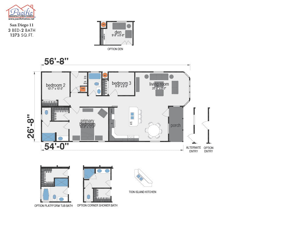 PACIFIC SAN DIEGO 11 - 3BD X 2BA 1,373 SQFT