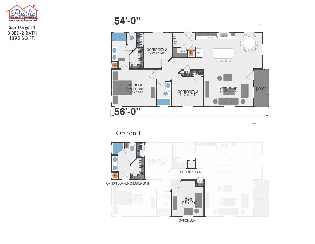 PACIFIC SAN DIEGO 12 - 3BD X 2BA 1,395 SQFT