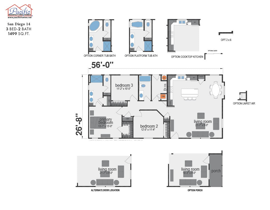 PACIFIC SAN DIEGO 14 - 3BD X 2BA 1,499 SQFT