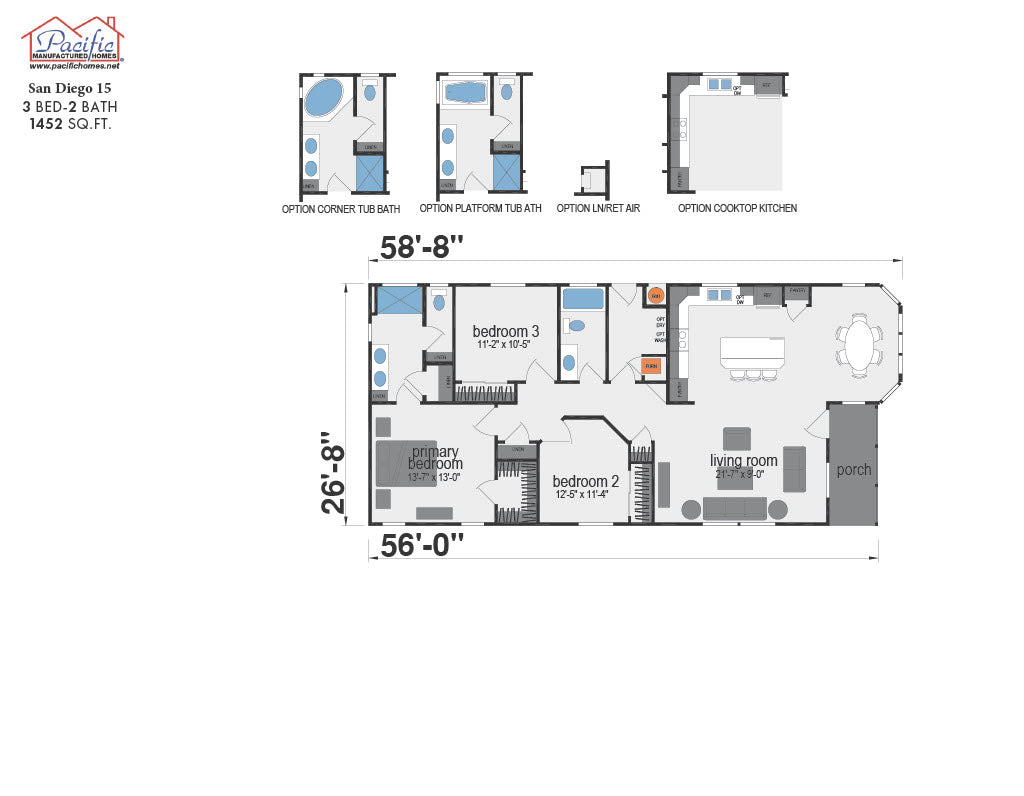 PACIFIC SAN DIEGO 15 - 3BD X 2BA 1,452 SQFT