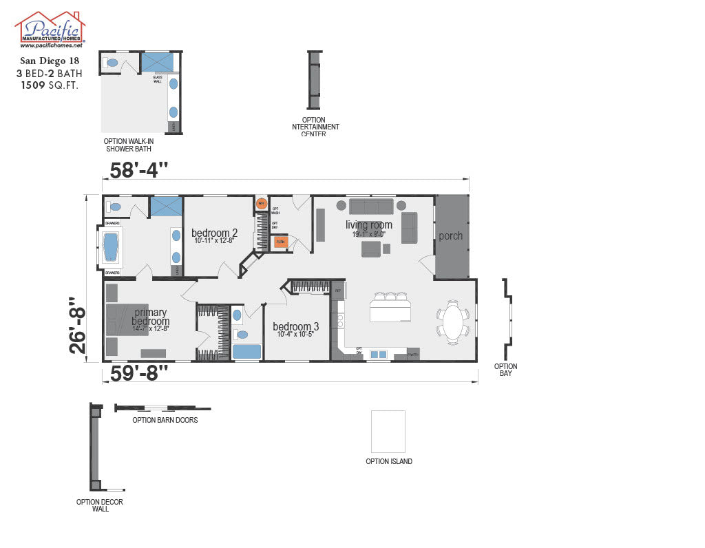 PACIFIC SAN DIEGO 18 - 3BD X 2BA 1,509 SQFT