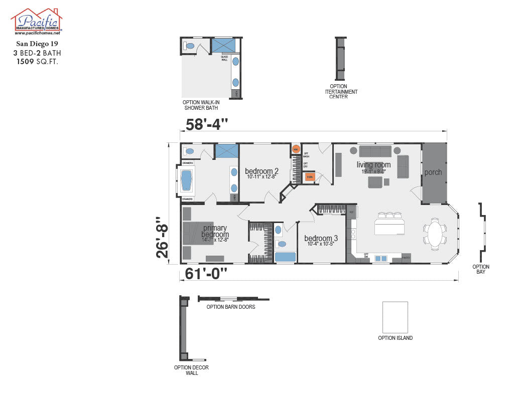 PACIFIC SAN DIEGO 19 - 3BD X 2BA 1,509 SQFT