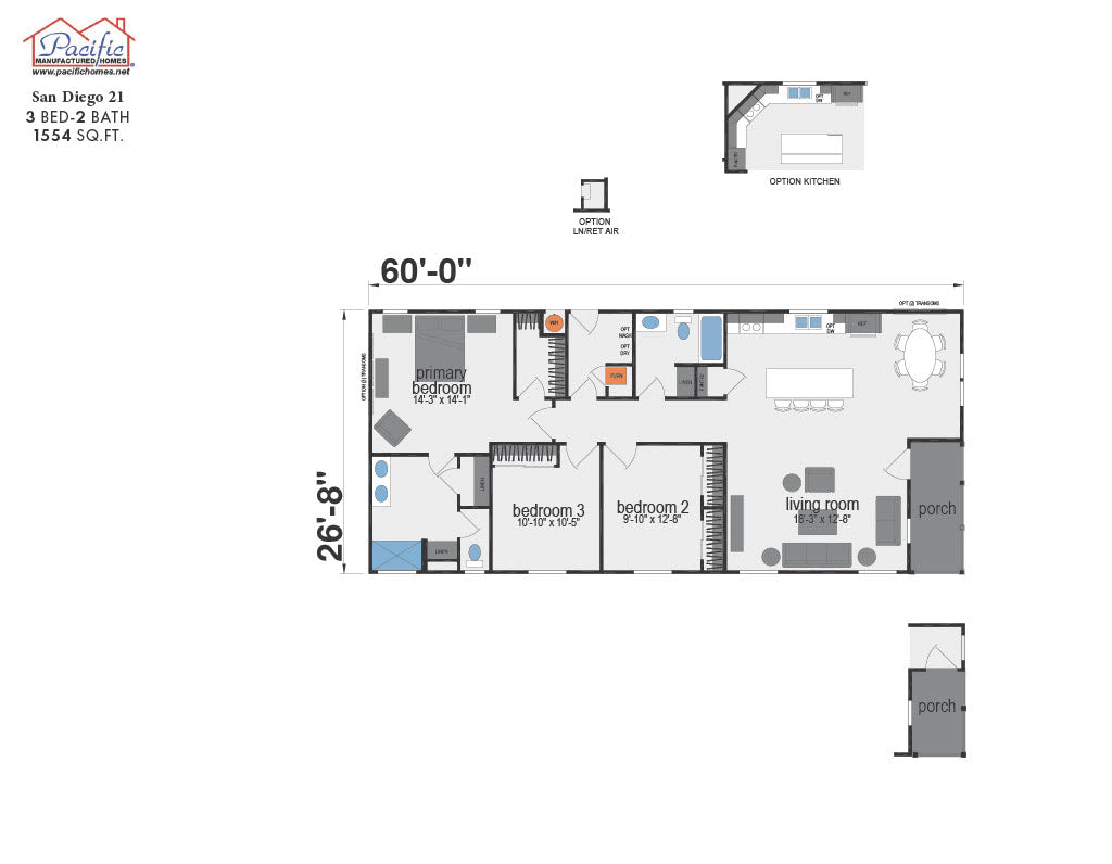 PACIFIC SAN DIEGO 21 - 3BD X 2BA 1,554 SQFT