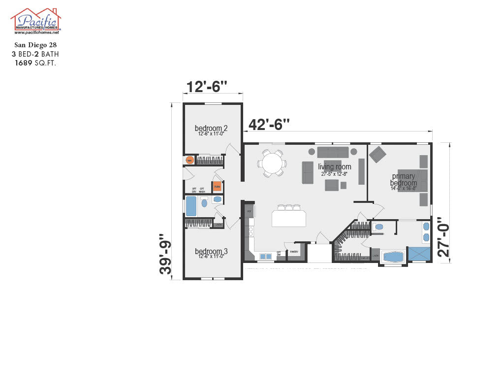 PACIFIC SAN DIEGO 28 - 3BD X 2BA 1,689 SQFT