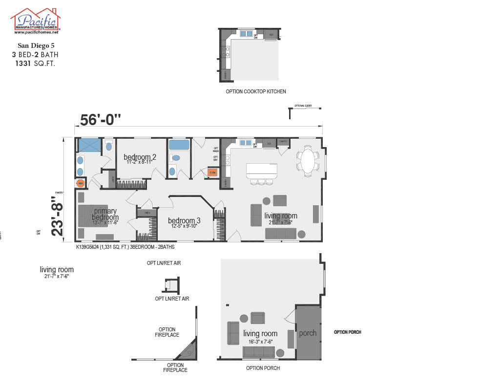 PACIFIC SAN DIEGO 5 - 3BD X 2BA 1,331 SQFT
