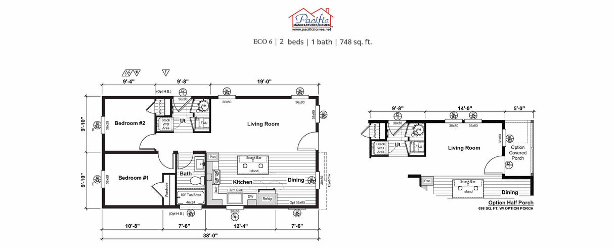 PACIFIC ECO 6 - 2BD X 1BA 748 SQFT