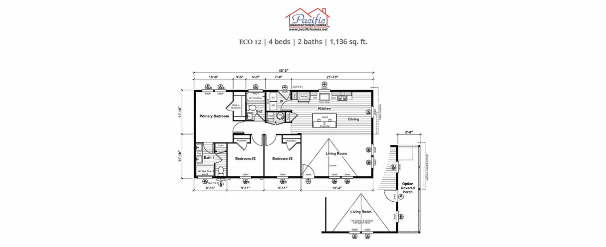 PACIFIC ECO 12 - 4BD X 2BA 1,136 SQFT