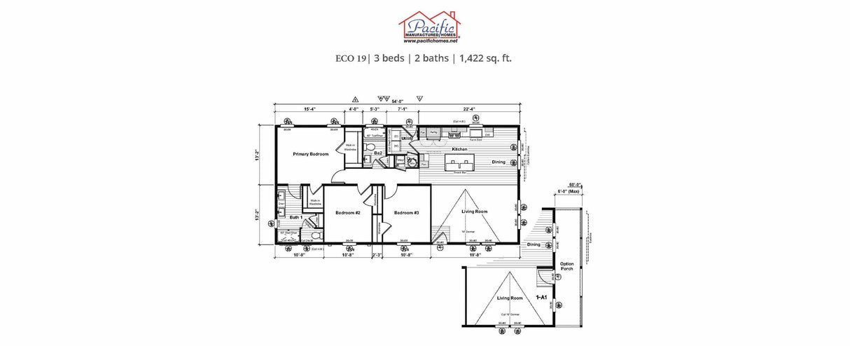 PACIFIC ECO 19 - 3BD X 2BA 1,422 SQFT