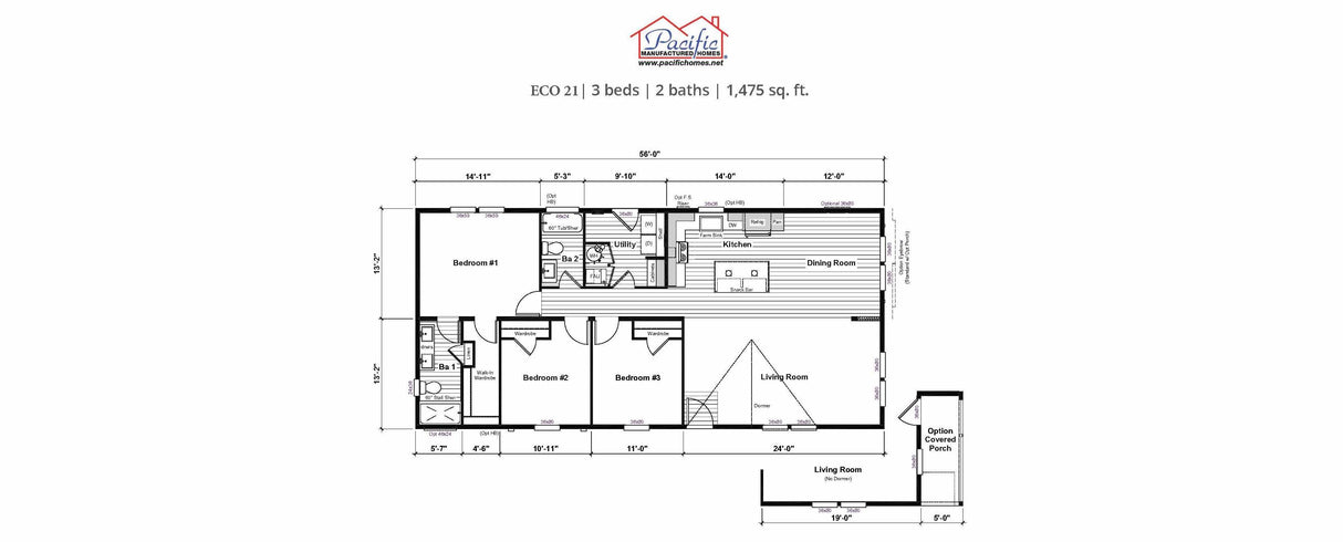 PACIFIC ECO 21 - 3BD X 2BA 1,475 SQFT