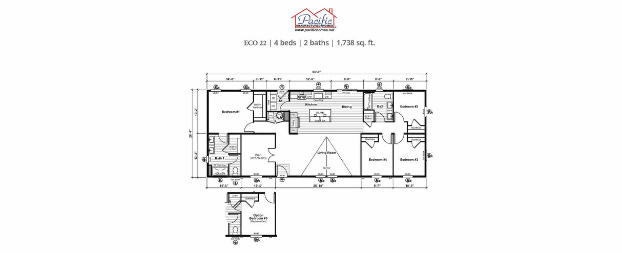 PACIFIC ECO 22 - 4BD X 2BA 1,738 SQFT