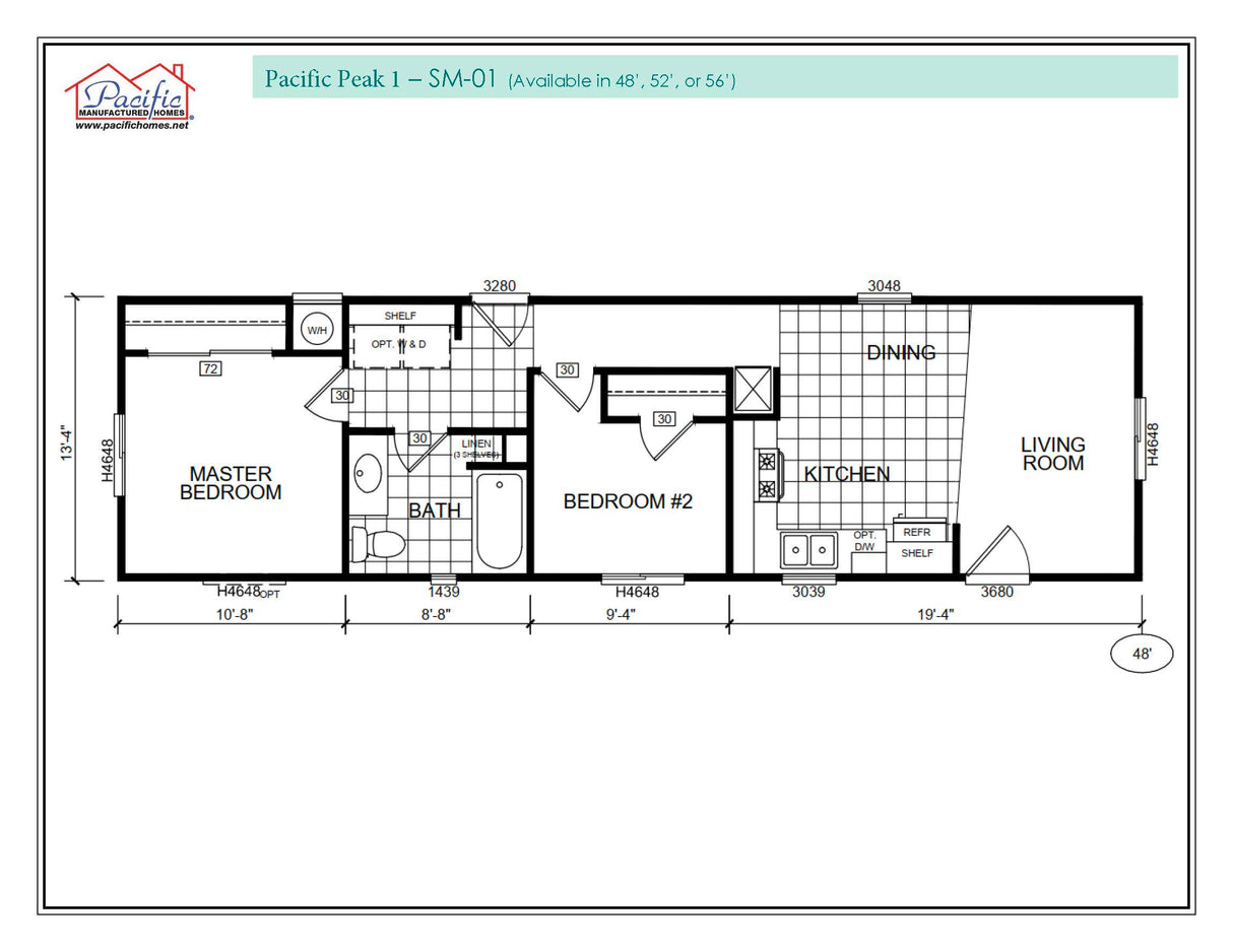 PACIFIC PEAK 1 - 2BD X 1BA 640 SQFT