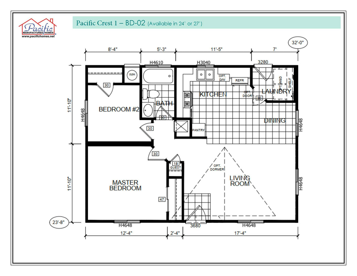 PACIFIC CREST 1 - 2BD X 1BA 757 SQFT