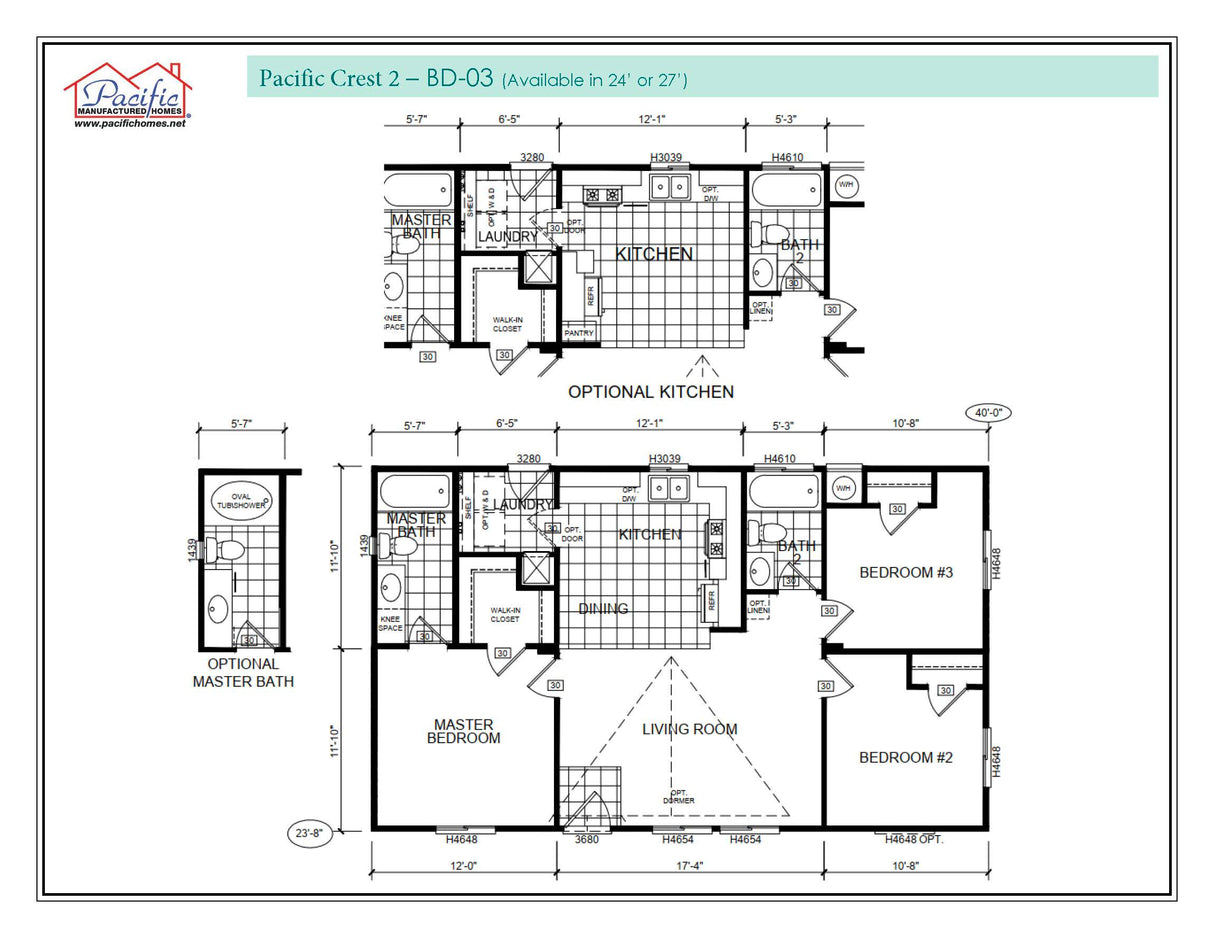 PACIFIC CREST 2 - 3BD X 2BA 947 SQFT
