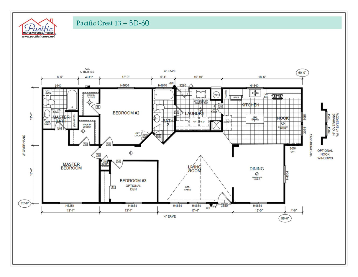 PACIFIC CREST 13 - 3BD X 2BA 1,547 SQFT