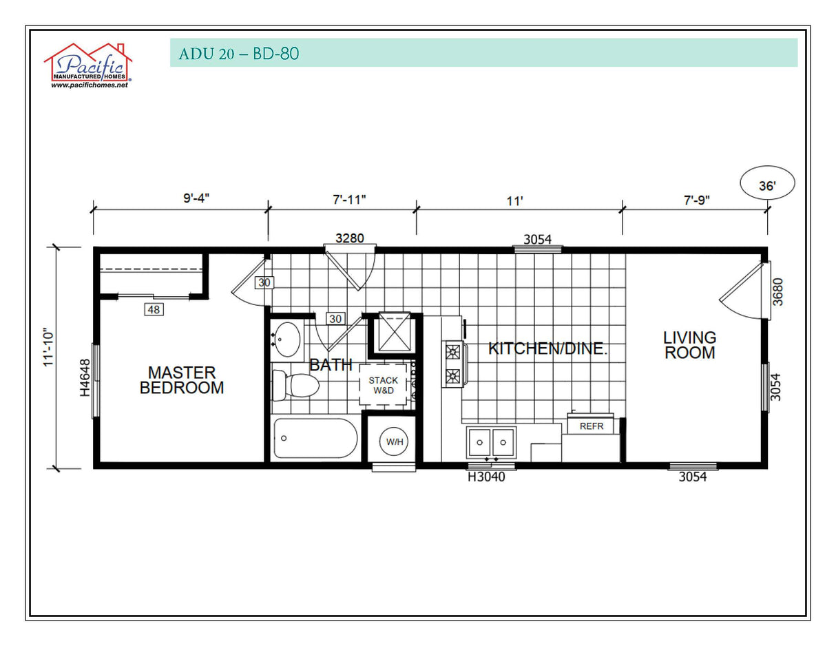 PACIFIC ADU 20 - 1BD X 1BA 426 SQFT