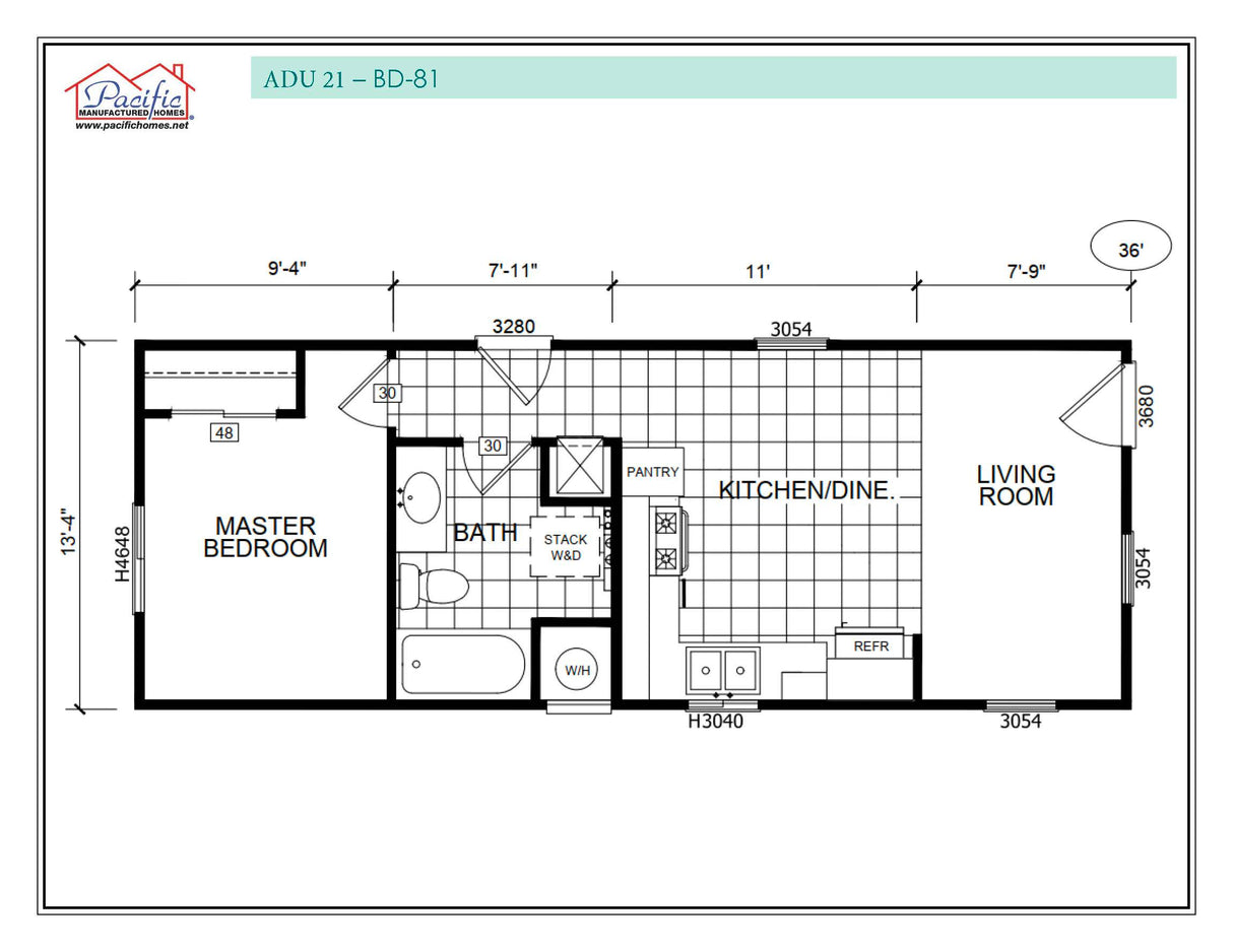 PACIFIC ADU 21 - 1BD X 1BA 480 SQFT