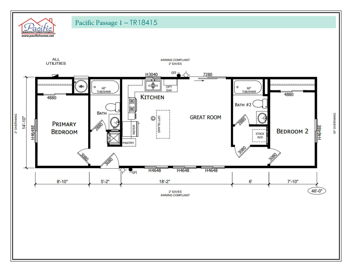 PACIFIC PASSAGE 1 - 2BD X 2BA 682 SQFT