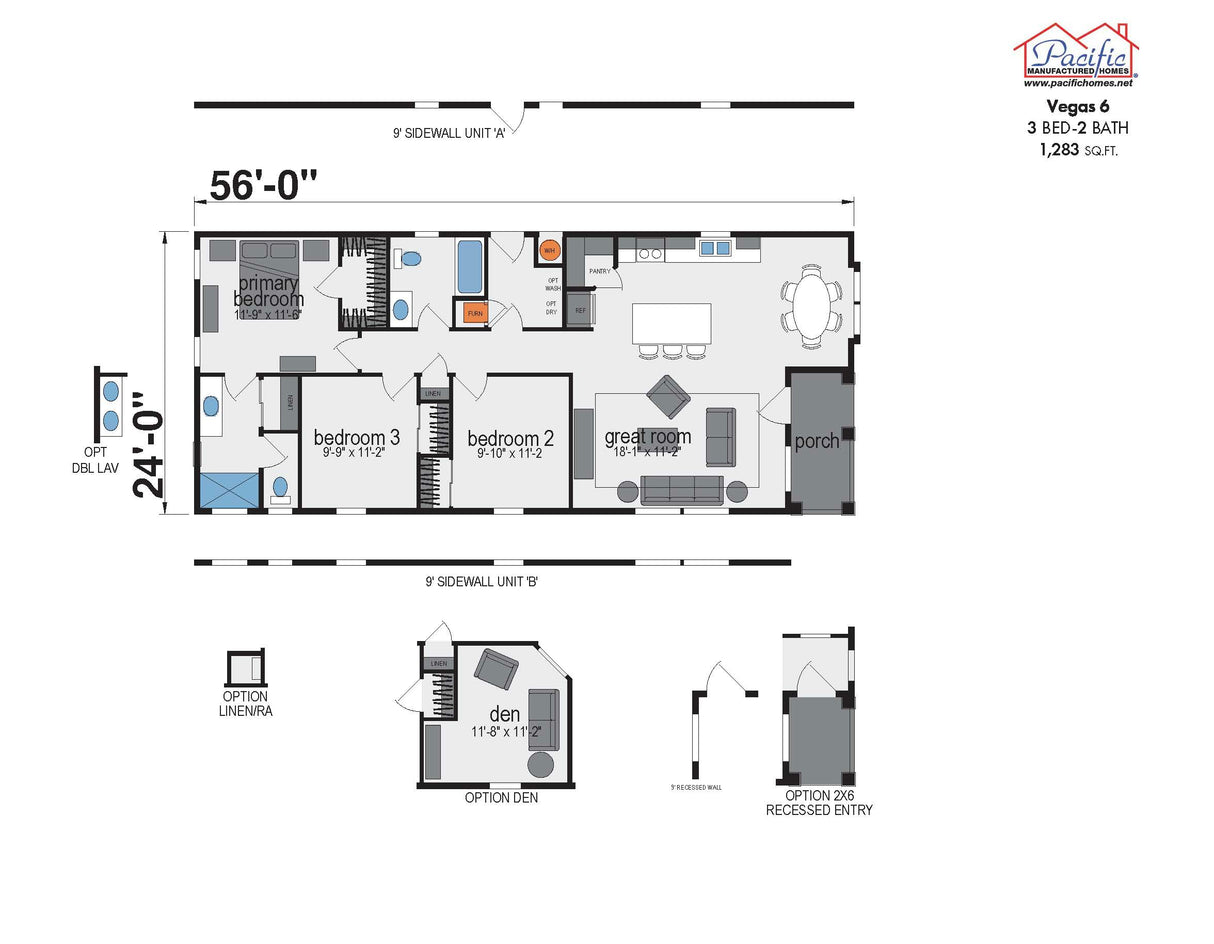 PACIFIC VEGAS 6 - 3BD X 2BA 1,283 SQFT