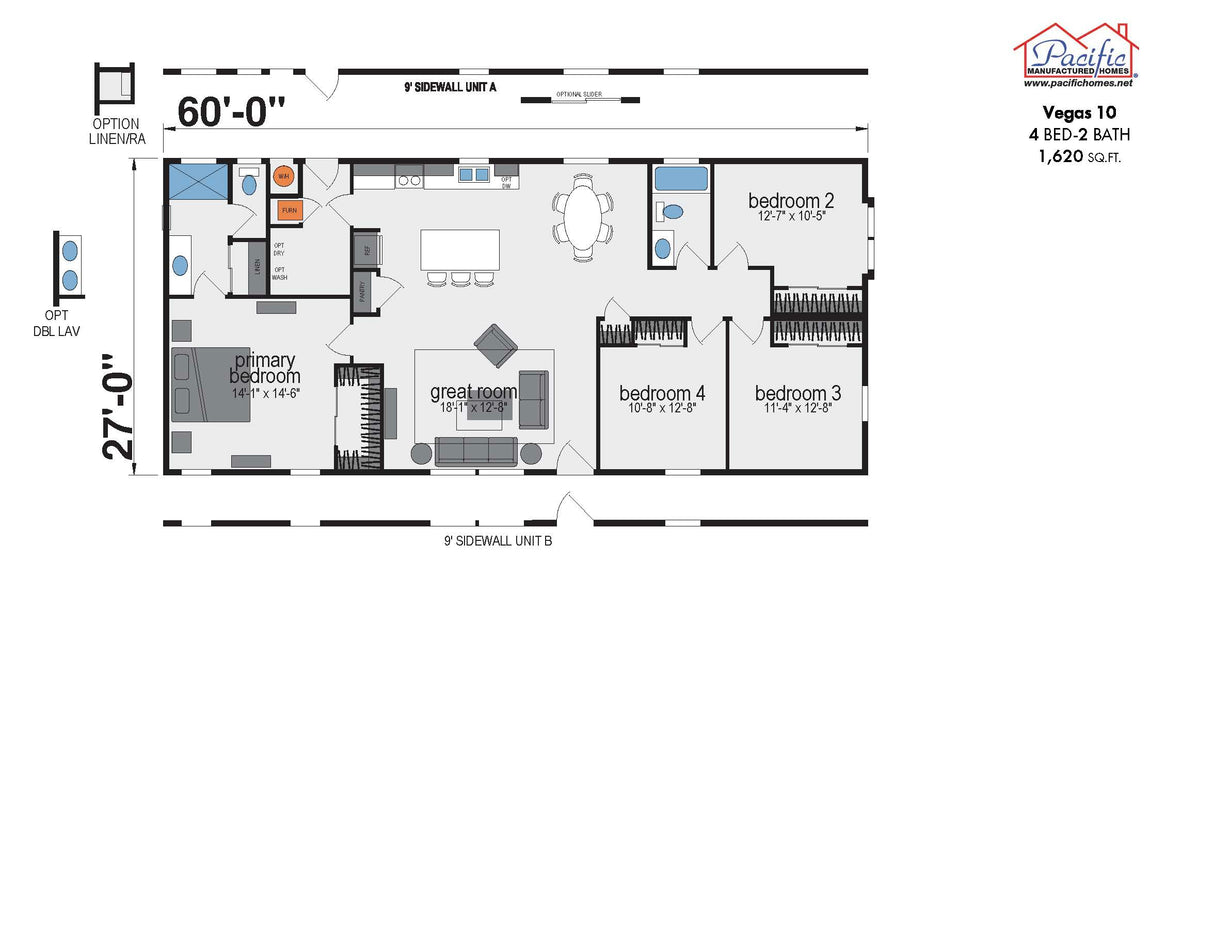 PACIFIC VEGAS 10 - 4BD X 2BA 1,620 SQFT