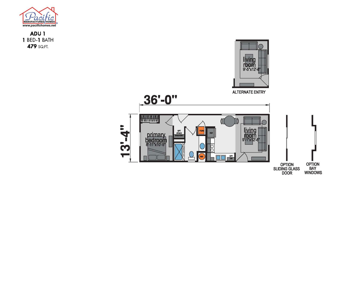 PACIFIC ADU 1 - 1BD X 1BA 479 SQFT